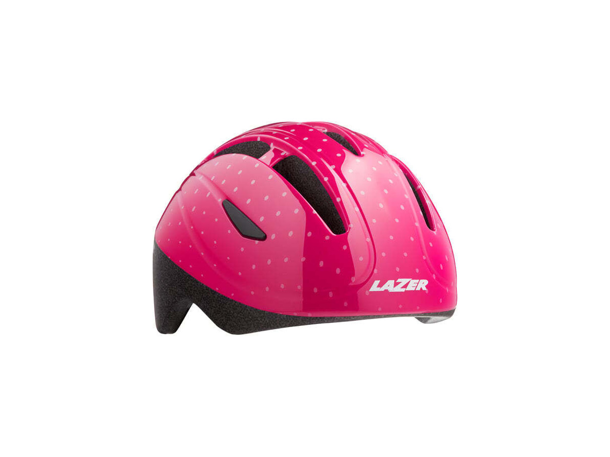 Lazer Bob+ Helmet, Pink Dots, Uni-Kids click to zoom image
