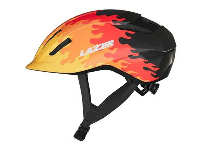 Lazer J1 KC Helmet, Flames, Uni-Youth Red Flames click to zoom image