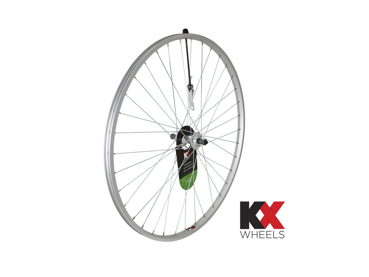 KX Hybrid 700C Singlewall Q/R Screw On Wheel Rim Brake (Rear) SILVER click to zoom image