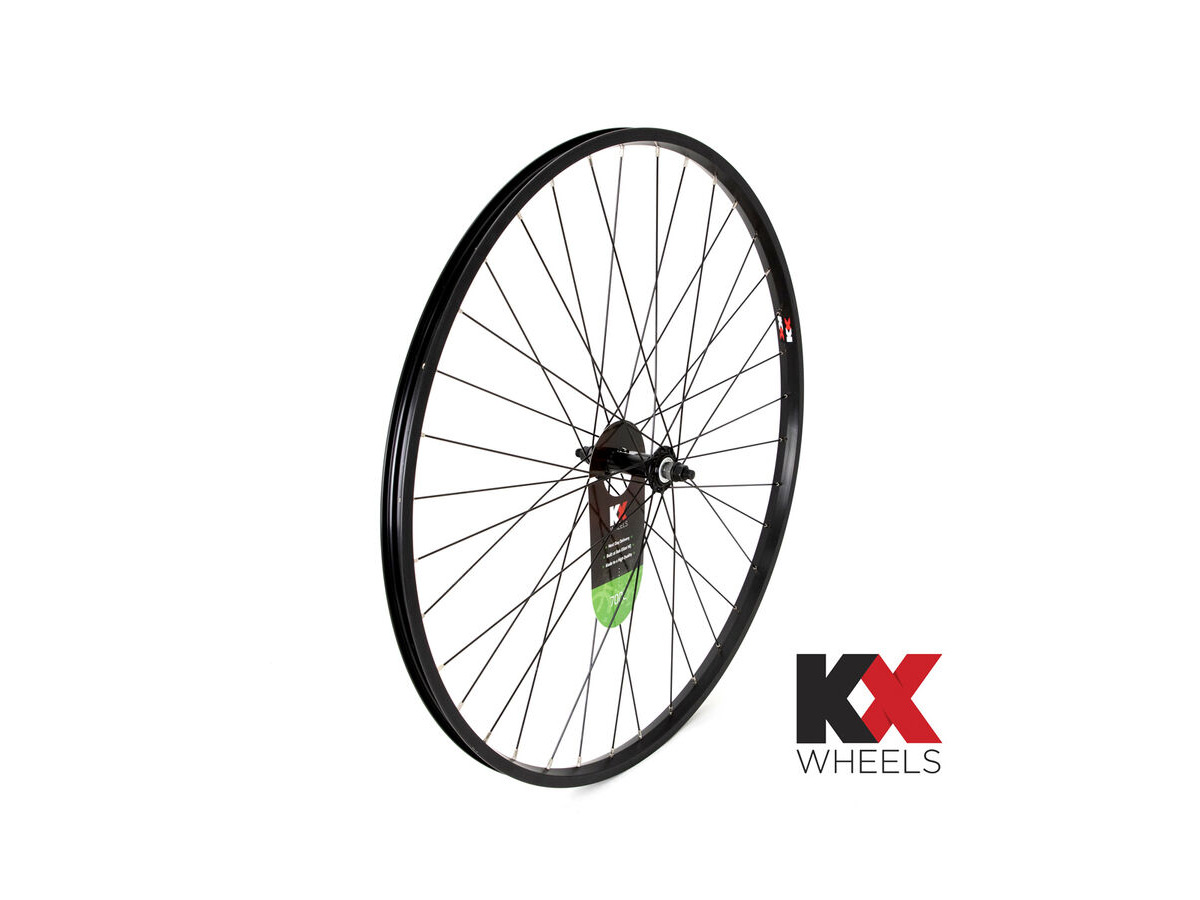 KX Hybrid 700C Singlewall Solid Axle Wheel Rim Brake (Front) BLACK click to zoom image