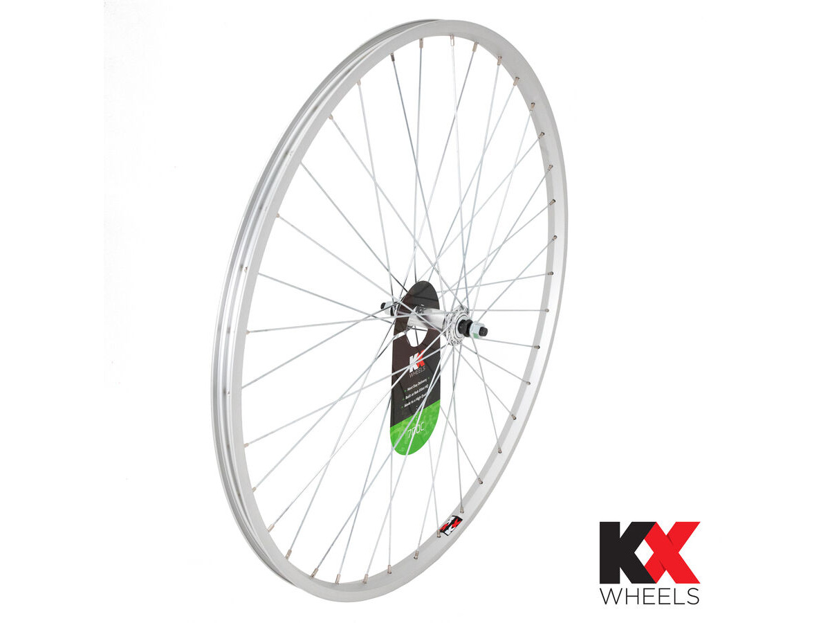 KX Hybrid 700C Singlewall Solid Axle Wheel Rim Brake (Front) SILVER click to zoom image