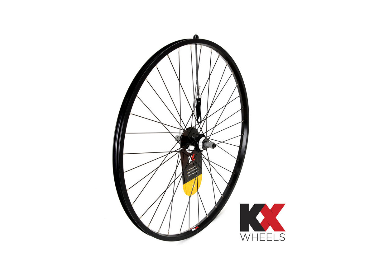 KX MTB 26" Singlewall Q/R Screw On Wheel Rim Brake (Rear) BLACK click to zoom image
