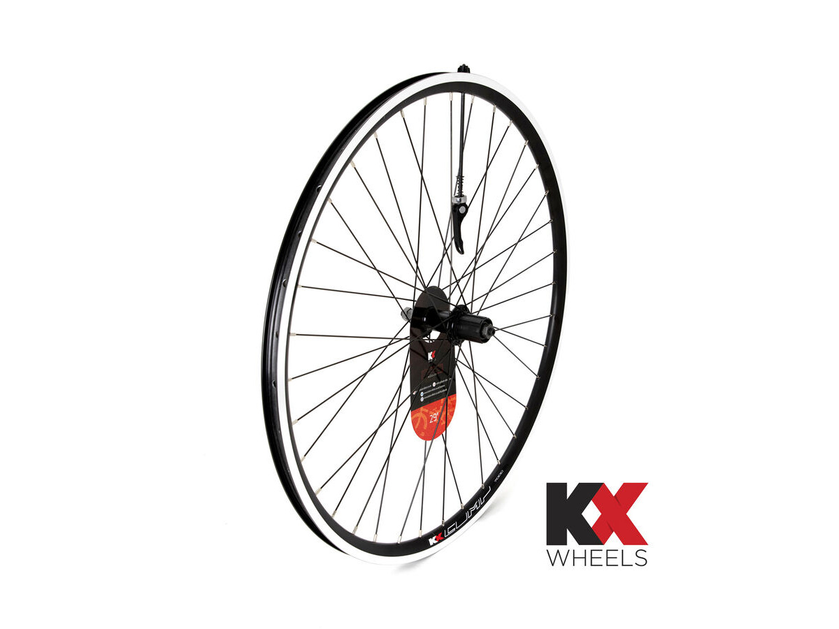 KX MTB 29" 29er Doublewall Q/R Cassette Wheel Rim Brake in Black (Rear) click to zoom image