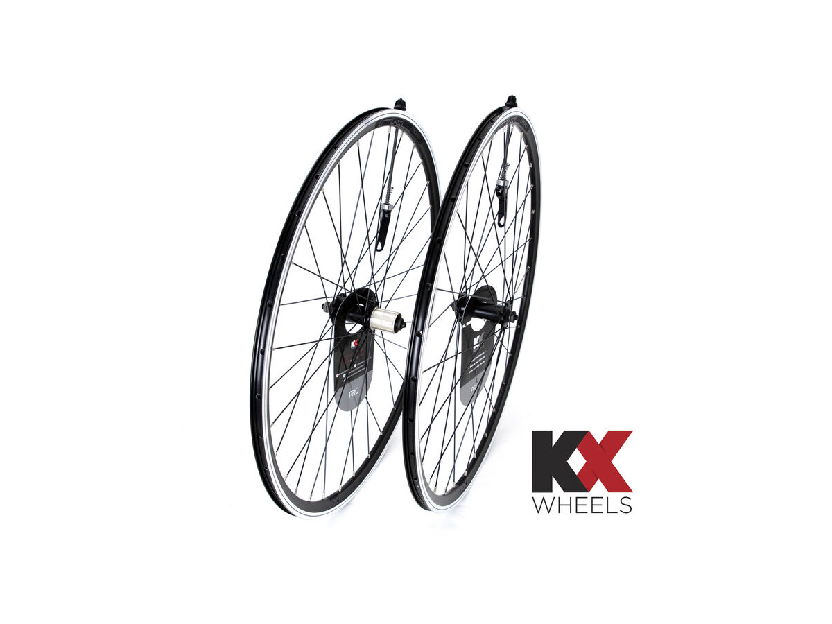 KX Pro Road 700C Q/R Sealed Bearing Wheel 10-11 Speed in Black Wheelset click to zoom image