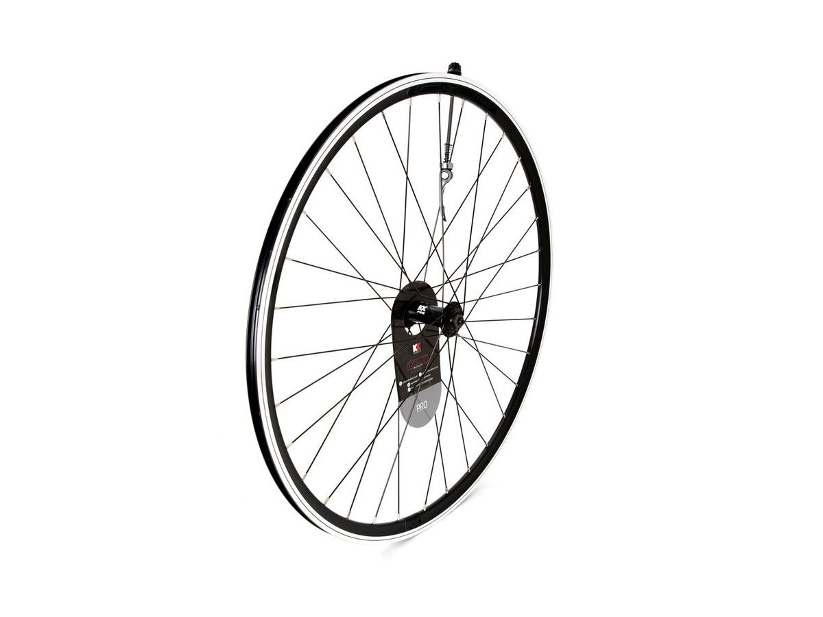 KX Pro Road 700C Q/R Sealed Bearing 8-10 Speed Wheels in Black Front click to zoom image