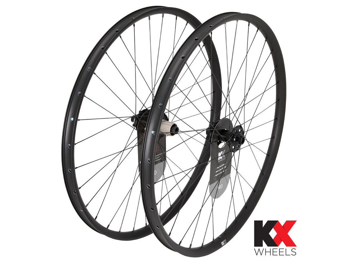 KX Pro 27.5" MTB Disc Tubeless Thru Axle Wheels in Black click to zoom image