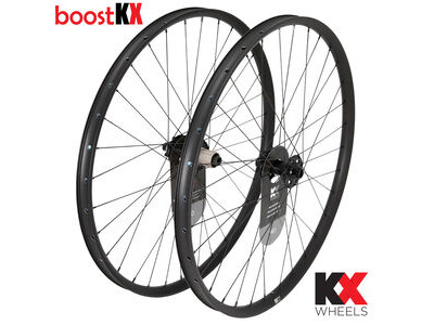 KX KX Pro 27.5" MTB Disc Tubeless Thru Axle Boost Wheels in Black Front