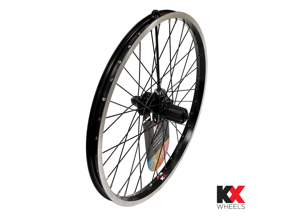 KX Junior 20" Singlewall Q/R Cassette Wheel Rim Brake in Black (Rear) click to zoom image