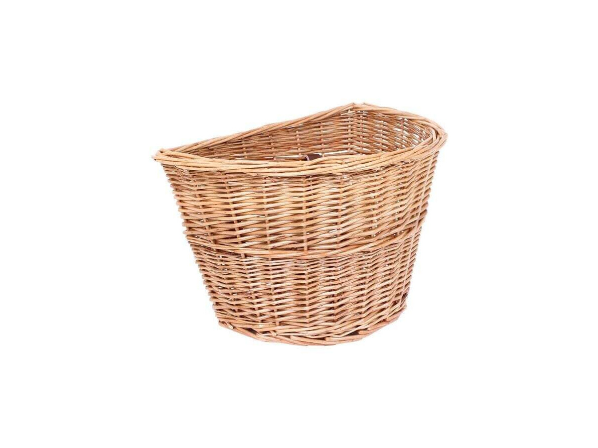 M-Part D Shaped wicker basket with leather straps click to zoom image