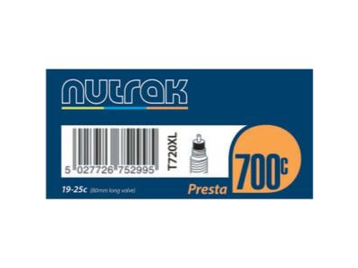 Nutrak 700 x 19 - 25C Presta 80 mm long valve inner tube