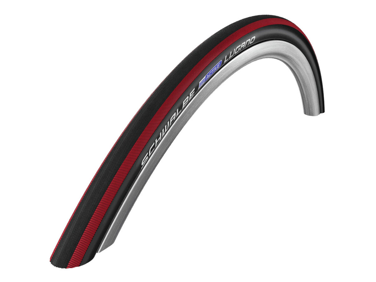 Schwalbe Lugano 700 x 23C Red Stripes Wire Bead click to zoom image