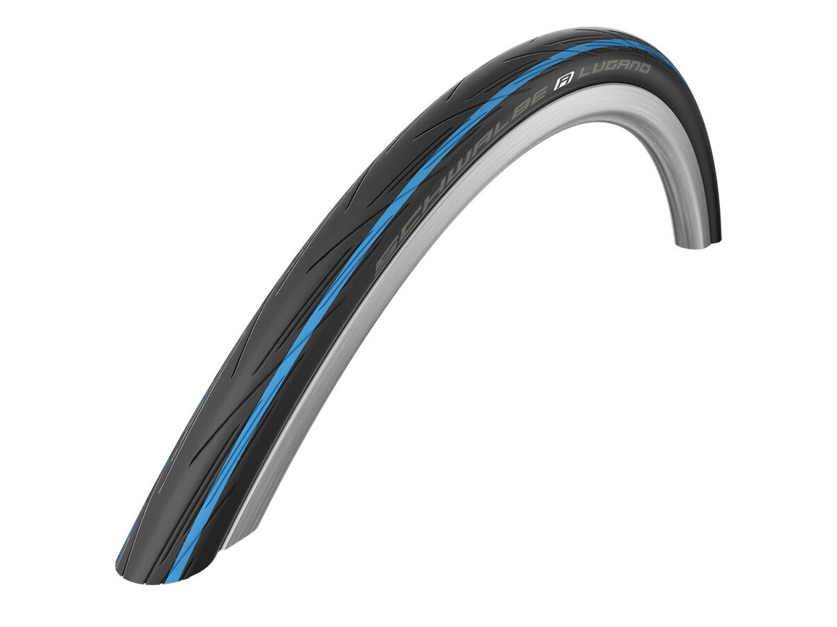 Schwalbe Lugano 700 x 25C Blue Stripes Wire Bead click to zoom image