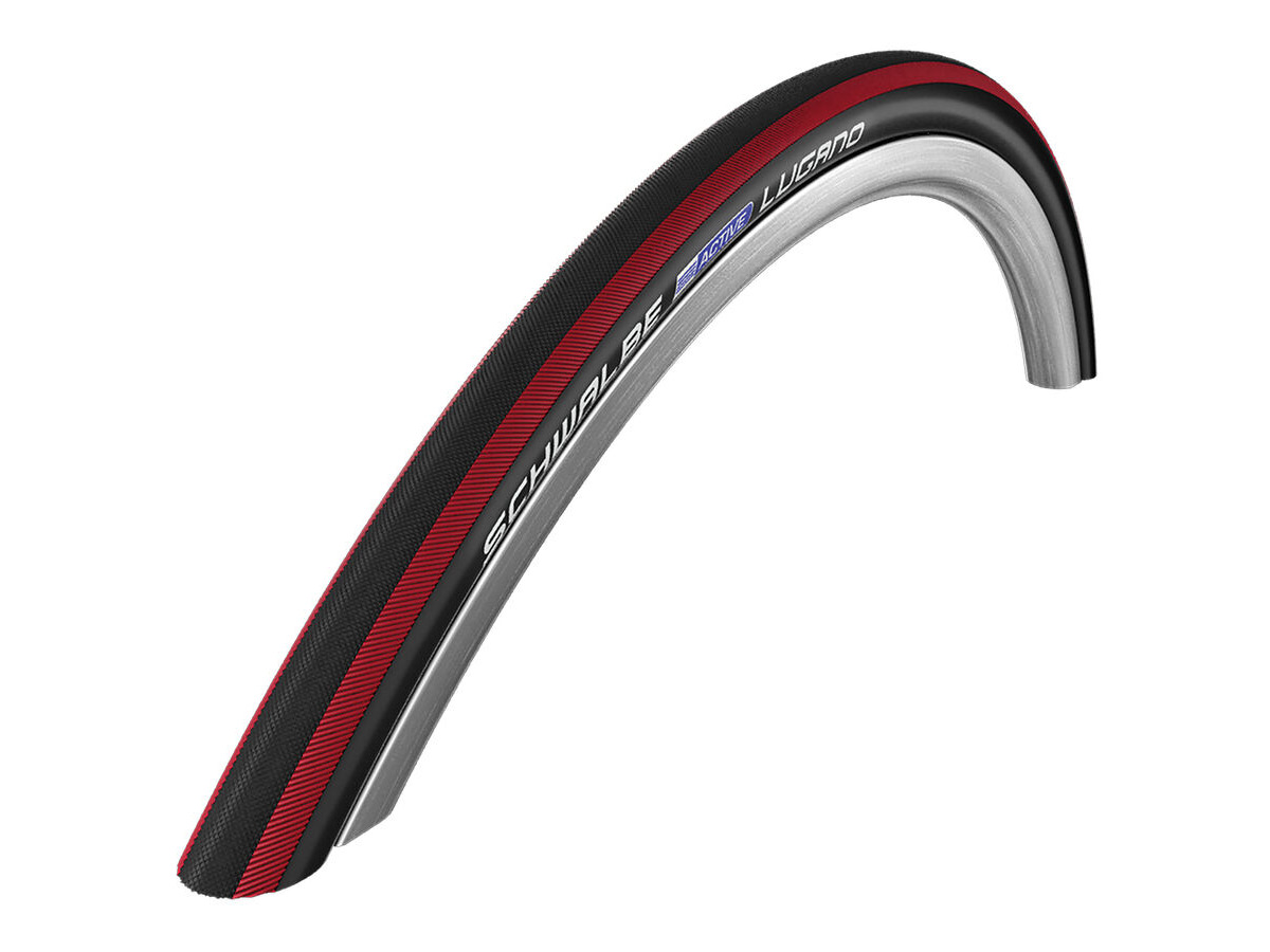 Schwalbe Lugano 700 x 23C Red Stripes Folding click to zoom image
