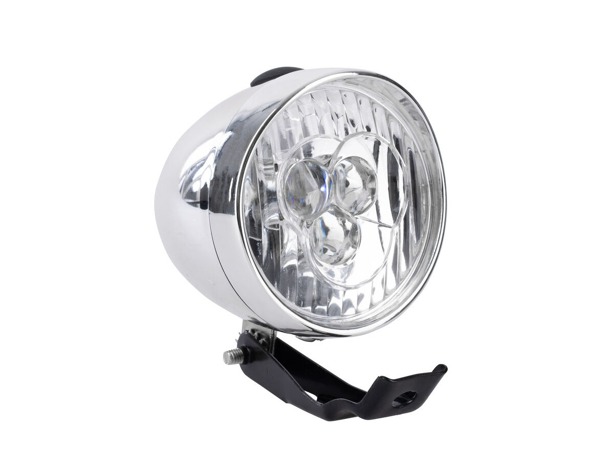 Oxford Ultratorch Retro 3 LED Headlight Chrome click to zoom image